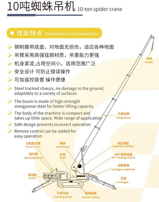 10-ton spider crane