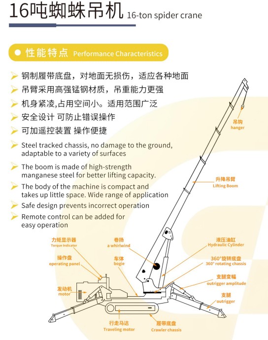 16-ton spider crane